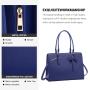 LOVEVOOK PU Leather Work Computer Satchel Bags 15.6 Inch Large Briefcase Bag with USB Charging Port Laptop Tote Bag for Women
