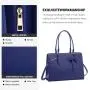 LOVEVOOK PU Leather Work Computer Satchel Bags 15.6 Inch Large Briefcase Bag with USB Charging Port Laptop Tote Bag for Women