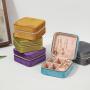 Square Shape Portable Watch Earrings Rings Necklaces Travel Jewellery Case Zipper Organizer Luxury Velvet Jewelry Box Storage