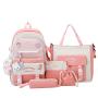 KBW552 Value Set 5-piece-set Shoulder Bag New Junior High School Student Schoolbag Canvas Print Cute Travel Backpack