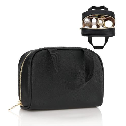 Gelory Waterproof Black Designer Purse Makeup Bag Wholesale Outdoor Travel Small Toiletry Cosmetic Bag for women