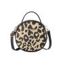 Retro leopard print small round bag 2024 women handbag factory wholesale Korean style trend of shoulder bag for women