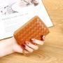 Simple and fashionable woven pattern wallet, multi-functional organ card holder, large capacity and multi-card slot card clip
