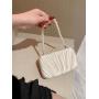 New Arrival Satin Wrinkle Clutch Bag Handbag Party Bride Wedding Purse Pearl Chain Square Evening Bags Women Clutches