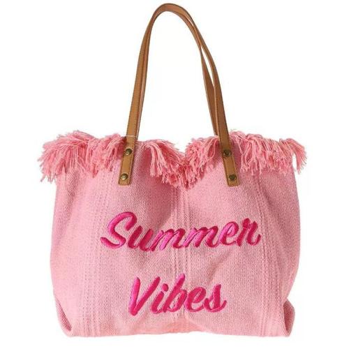 ZR436 Women's Bag Canvas Solid Color Summer Beach Fashion Handbag Portable One Shoulder Female Girl Tote Bag Shopping Bag