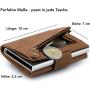 Pop-Up Credit Card Case with RFID Leather Wallet with Compartment for Notes and Coins