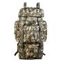Unisex 65L Polyester Travel Backpack Waterproof Mountaineering Luggage with Pillow Shape and Shoe Compartment Zipper Closure