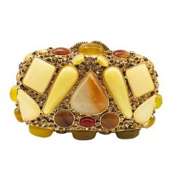 Luxury Metal Box Evening Clutch Bag Diamond Bridal Rhinestone Party Handbag High Quality Handmade Stone Evening Bags