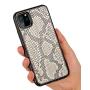 OEM ODM Custom Luxury Genuine Leather Cases For Iphone 15 plus Snake Skin Mobile Phone Back Cover For Apple Iphone 14 15 Pro Max