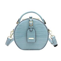 2024 Custom Logo Mirror Crocodile Vegan Leather Handbag For Women Round Purse