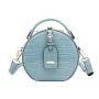 2024 Custom Logo Mirror Crocodile Vegan Leather Handbag For Women Round Purse