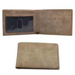 Minimalist Genuine Leather Wallet Men's Slim Wallet RFID Blocking Oil Waxed Leather Men Wallet