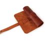 Handmade Vintage Genuine Leather Pencils Wrap Roll up Pen Pencil Holder Case Organizer Bag
