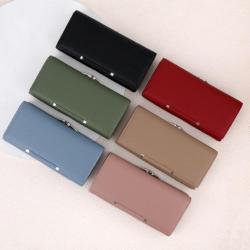 NEW Fashion Wallets for Women Clip Clutch Bag Vegan Leather Credit Card Holder Large Capacity Long Women Wallets Purse