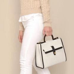 Fashion Woman Canvas Designer Handbags Color Matching Casual Tote Bag Functional Shopper Bag