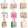 Custom Logo Color Natural PE Coating Lamination Burlap Eco Friendly Grocery Reusable Jute Shopping Bag Tote Bags