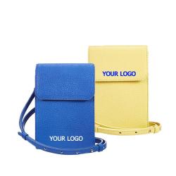 Hot Selling Small Ladies Cell Phone Crossbody Bags Wallet Brand Custom Lychee Pu Leather Chain Womens Mobile Phone Bags