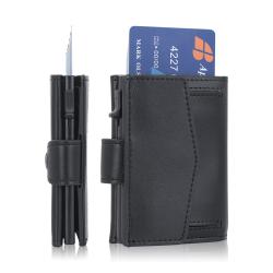 2024 Supplier Customize Aluminum Credit Card Holder Slim RFID Blocking Metal Pop Up Wallet