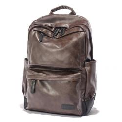 ZWY209 New Fashion Men PU Shoulder Bag Waterproof Lightweight Laptop Bag Simple Casual Outdoor Travel Business Work Backpack
