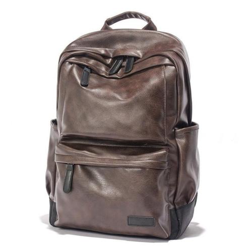 ZWY209 New Fashion Men PU Shoulder Bag Waterproof Lightweight Laptop Bag Simple Casual Outdoor Travel Business Work Backpack