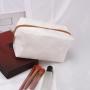 Custom Logo Printed Large Space Canvas Zipper Eye-shadow Cosmetic Brush Storage Bag Cotton Makeup Pouch