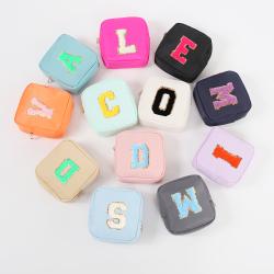 Stock New 18 Multi Colors No MOQ Nylon Portable Waterproof Makeup Pouch for Girls Women Christmas Gift Mini Small Cosmetic Bag
