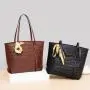 2024 new three-piece set of women's fashion simple shoulder bag large capacity solid color handbag