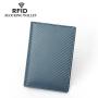 Men's Genuine Leather Passport Wallets Anti-Theft RFID Short Wallet Black Credit Card Holder Money Clip Wholesale Wallet for Man