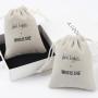 Recyclable Screen Printing Velvet Jewelry Drawstring Bag Beige Velvet Gift Pouch