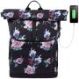 LOVEVOOK 2022 waterproof rolltop backpack 17.3  rose laptop compartment large university students women travel Laptop backpacks