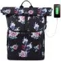 LOVEVOOK 2022 waterproof rolltop backpack 17.3  rose laptop compartment large university students women travel Laptop backpacks
