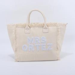 Large Capacity Custom Private Label Fashion Bags Handbag Tote  Portable Travel Beach Canvas Tassel Female Shoulder Handbags