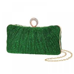 2024 New Shiny Metallic Luxury Women's Clutch Bag Shiny Pearl Pink Pleated Woman Party Evening Bag Fashion Purse for Female