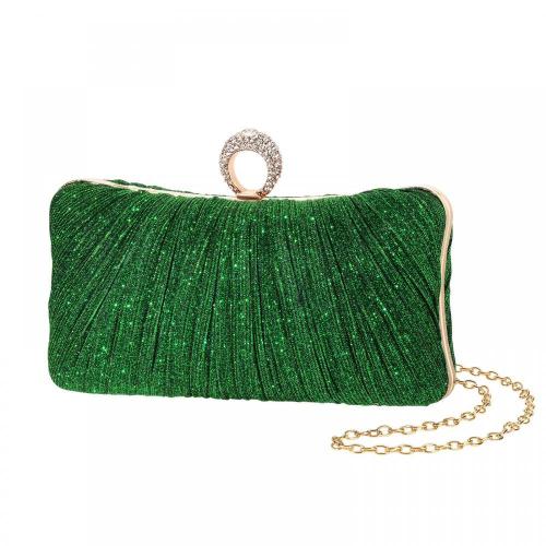 2024 New Shiny Metallic Luxury Women's Clutch Bag Shiny Pearl Pink Pleated Woman Party Evening Bag Fashion Purse for Female