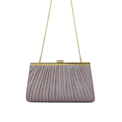 Custom Logo Classic Luxury Ladies Elegant Factory Sell Purse OEM ODM Wholesale Shiny Satin Lady Ruched Chain Women Evening Bag