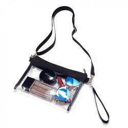 Gelory Custom Women Laser Hologram PVC Plastic Cosmetic Zipper Bag Eco Friendly Transparent Toiletry Bag