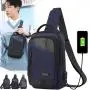 2022 Latest Custom 100 Pieces Large Capacity Travel Cell Phone Usb Port Cross Body Shoulder Chest Bag With Logo Packaging