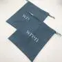 Custom Logo Printing Blue Cotton Linen Gift Packaging Dust Pouch Organic Shoe Handbag Clothes Packaging Cotton Shopping Bag