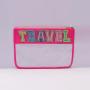 Keymay Hot Sale Colorful Transparent Makeup Travel Organizer Wash Bag Clear Travel Toiletry Bag Pvc Waterproof Cosmetic Bag