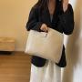 Fashion large-capacity handbag women 2024 new casual tote bag women retro briefcase pu clutch bags