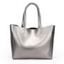 2024 Custom Genuine Leather Shoulder Tote Bag For Women Luxury With Removable Pouch
