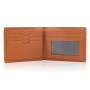 RFID Blocking Bifold Mens Wallet  Leather Brown Short Slim Credit Cards Holder Wallet For Men