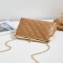 Embroidery clip bag 2024 ladies handbags women's shoulder bag Korean fashion diamond lattice chain cosmetic bag