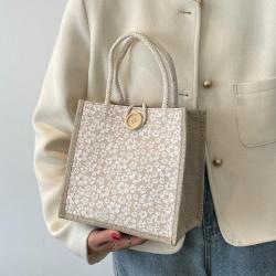 2024 Portable Linen bags for Women Shoulder Bag Small Japanese Satchel for Work and Lunch Carry