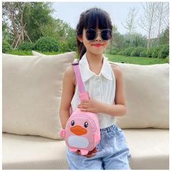 ZR429 Children's Lovely Versatile Contrast Color Chest Bag Little Girl's Nylon Messenger Bag kids Duck Cross Body Shoulder Bag