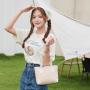 2024 Women's Fashionable Crossbody Small Handbag Portable Bag Circle Pattern Contrast Colors New Simple Design Chain Decoration
