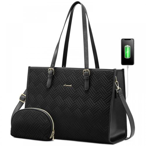2022 custom top sale 2pcs office lady computer tote bags 15.6 large Casual work shoulder bags custom women laptop handbags