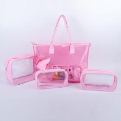 Wholesale Stock Transparent Female Bags Women Handbag Clear PVC Custom Designer Portable Clear Shoulder Bag