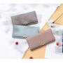 ZWY269 Customizable Women Tri-fold PU Leather Long Wallet Fashion Solid Color Clutch Bag Wholesale New Waterproof Money Clip
