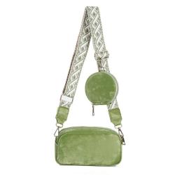 Green Custom Logo 2024 New candy-colored women's single shoulder crossbody bag with wide shoulder strap multifunctional bag